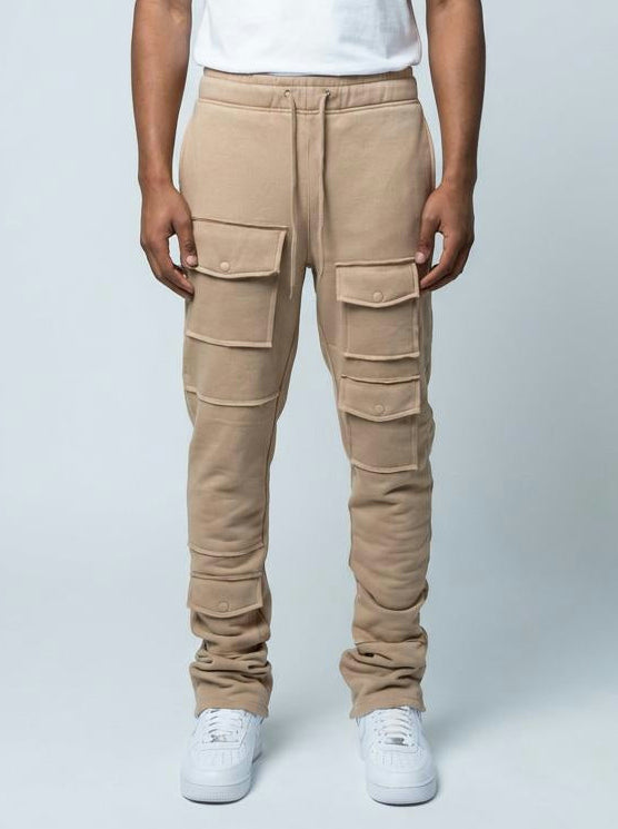 Cargo Stack Fleece Pants - Khaki