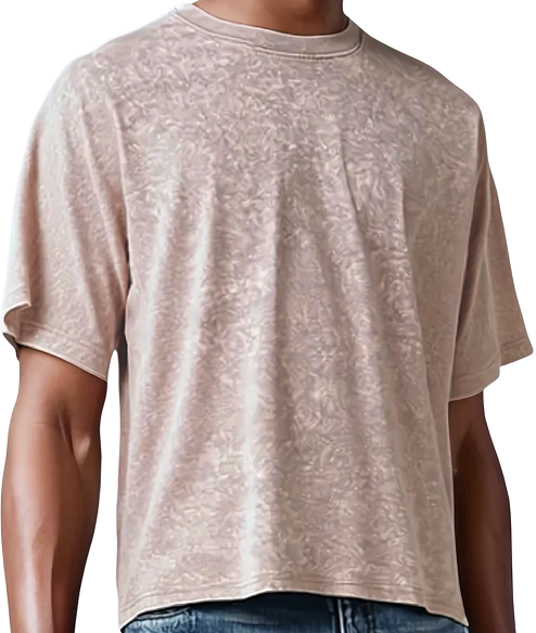 Panel Crop Tee - Khaki Wash