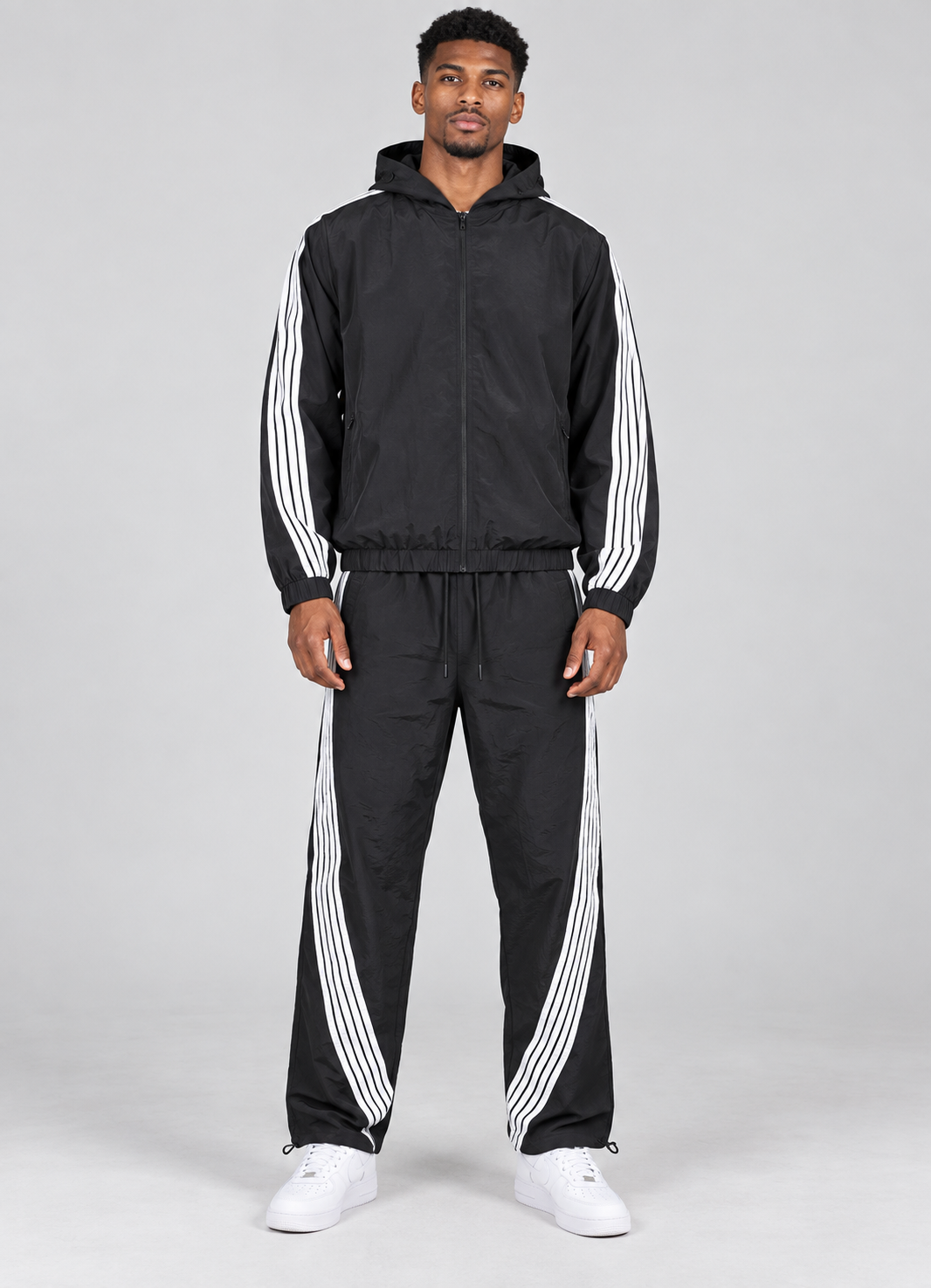 Stripe Nylon Set - Black