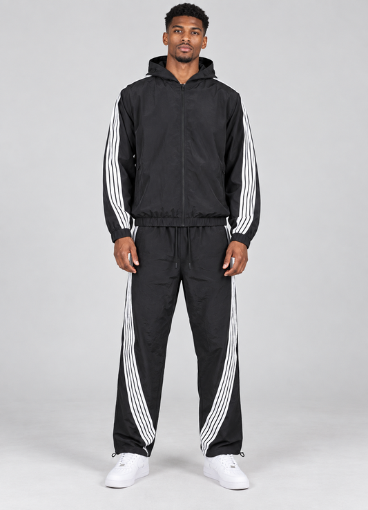 Stripe Nylon Set - Black