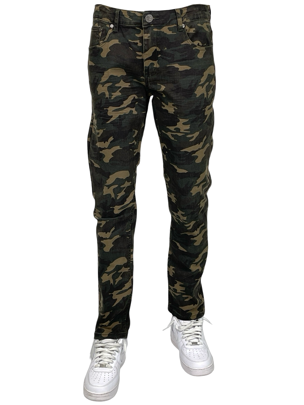 Twill Slim-Fit Stretch Pants - Camo