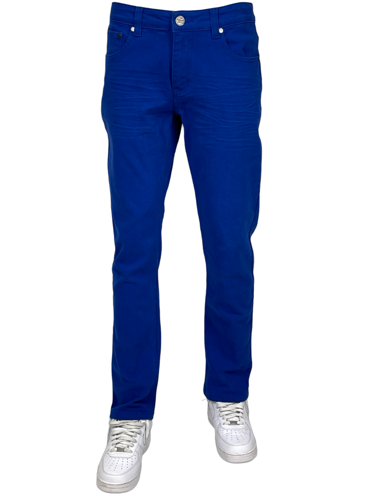 Twill Slim-Fit Stretch Pants - Royal