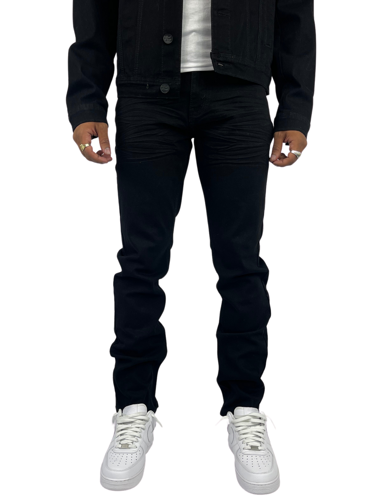 Twill Slim-Fit Stretch Pants - Alec/Black