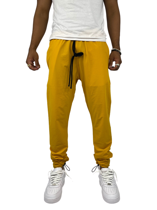 Solid Nylon Track Pants - Pollen