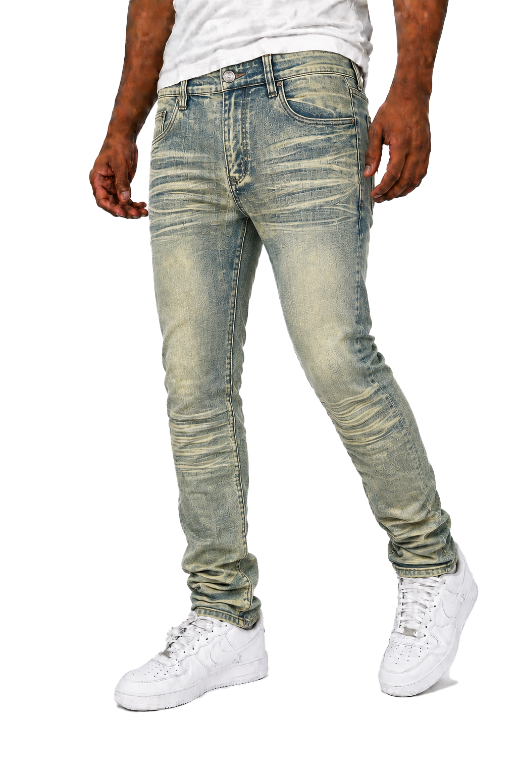 B&T Washed Slim Fit Jeans - Lt Tint