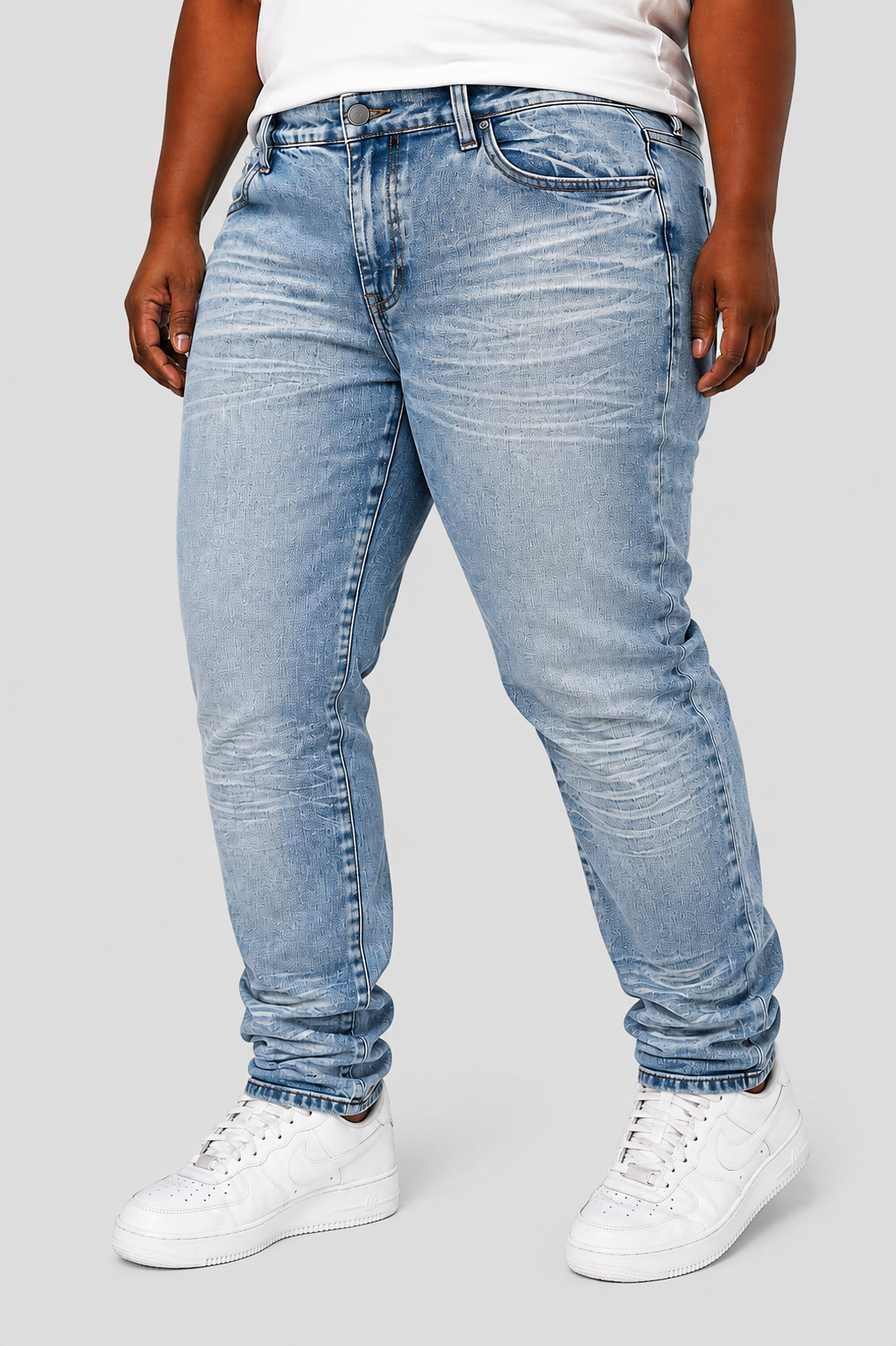 B&T Washed Slim Fit Jeans - S.Blue