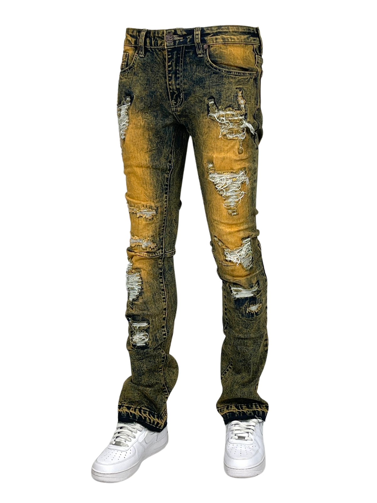 Distressed Stack Jeans - Dark Tint