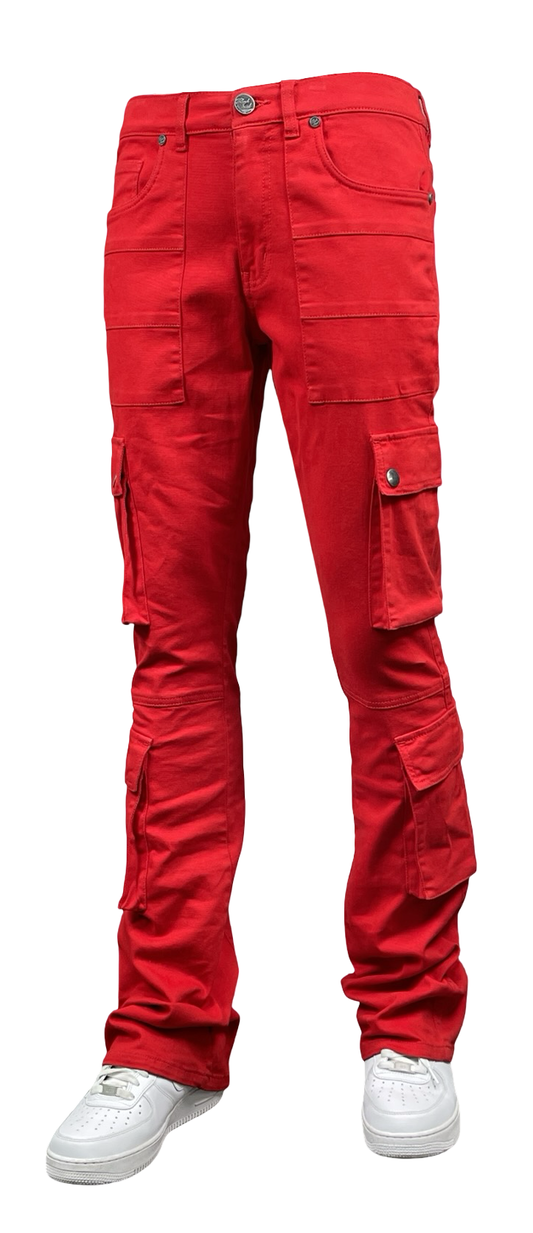Cargo Stack Pants - Red