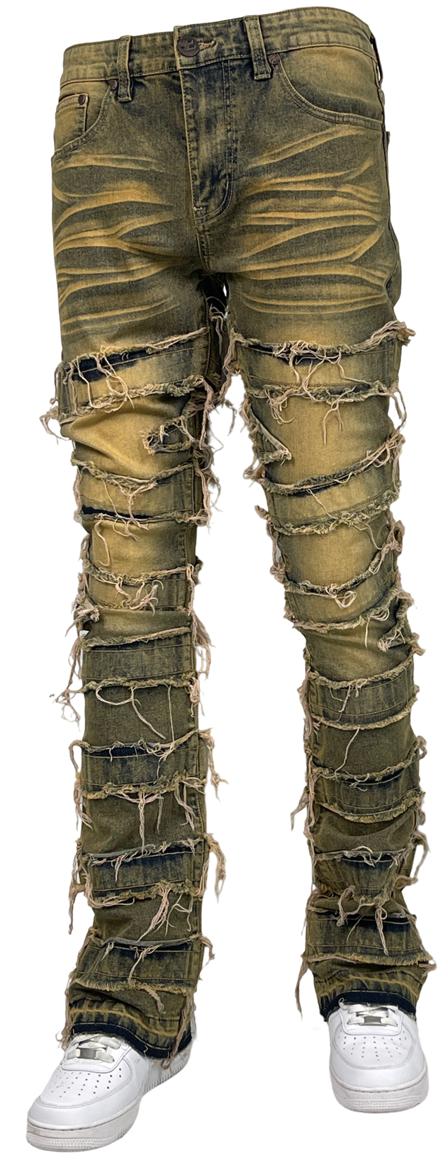 Tattered Stack Jeans - Dark Tint