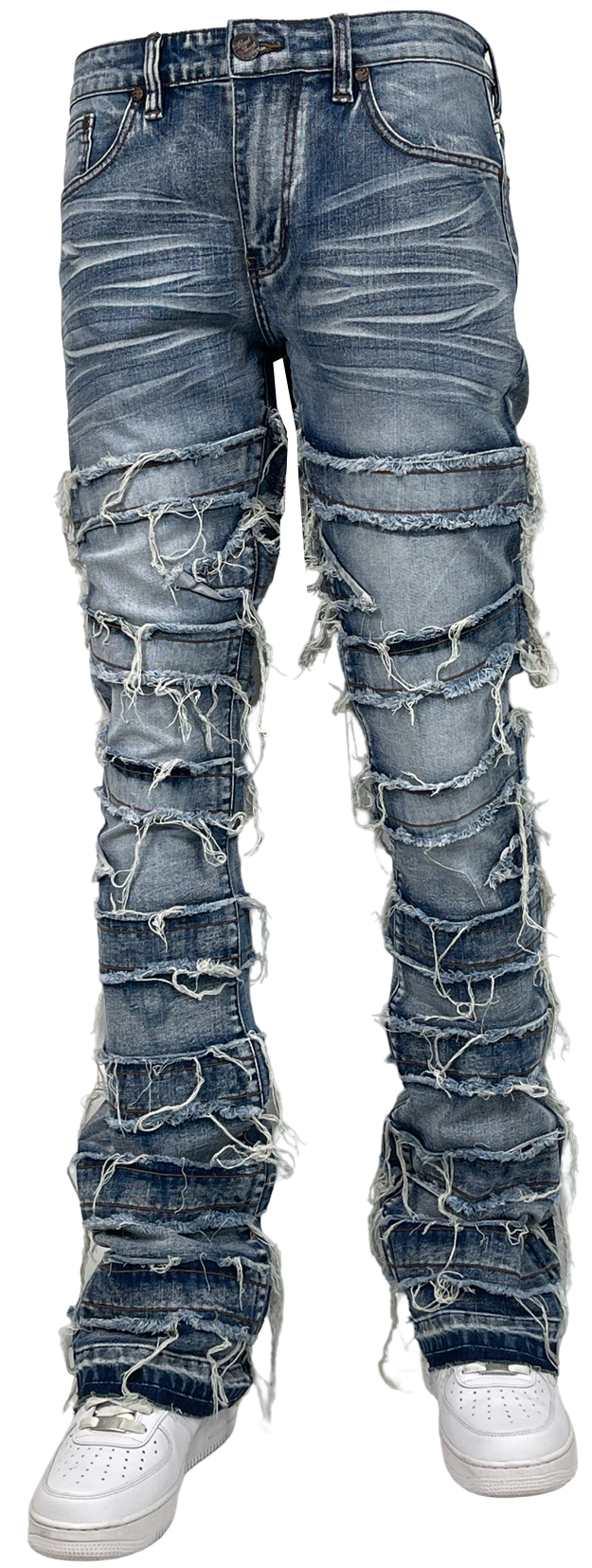 Tattered Stack Jeans - Dark Wash
