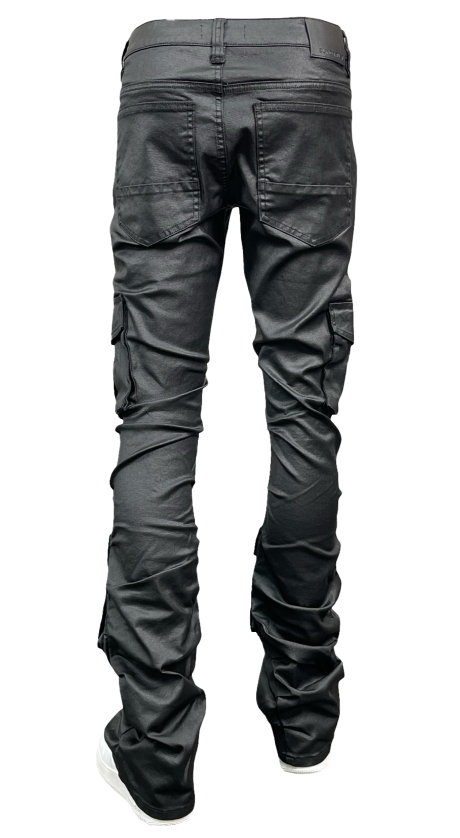 Coated Cargo Denim Jeans - Coated Black detail