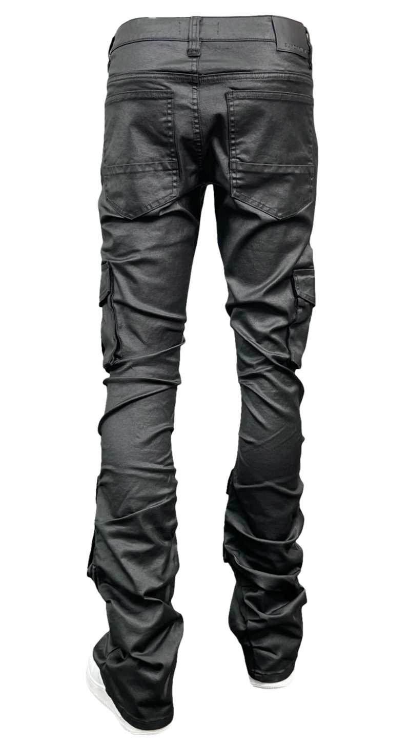 Men's Coated Wax Stacked Cargo Jeans — alternate view