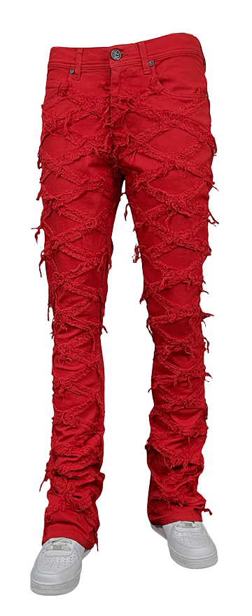 Cross Stack Jeans - Red