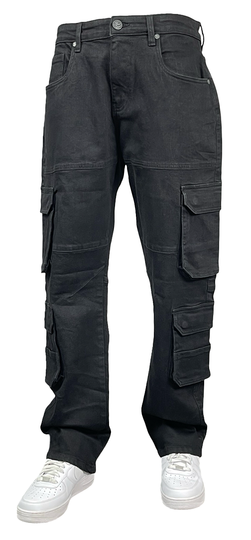 Cargo Relaxed Jeans - Black