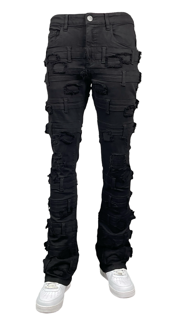Belted Stack Pants - Black