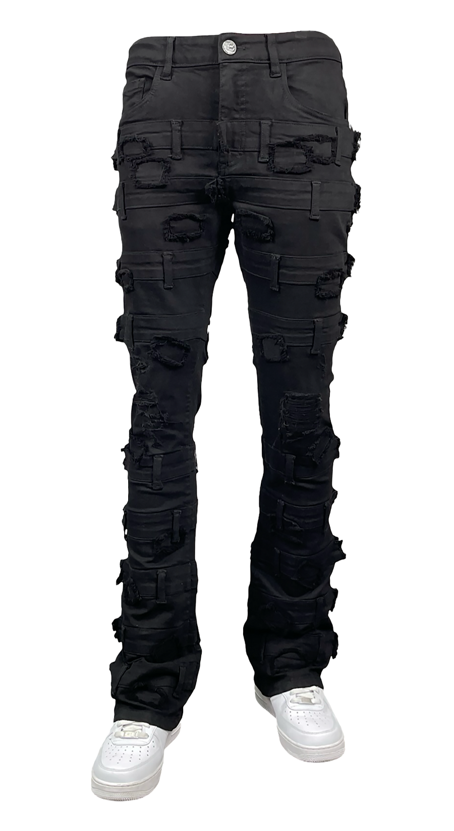 Belted Stack Pants - Black