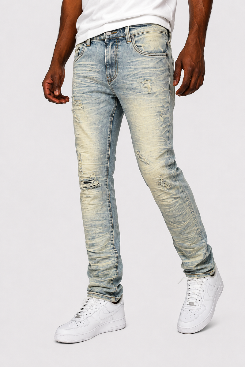 Men's Slim Fit Distressed Jeans — alternate view