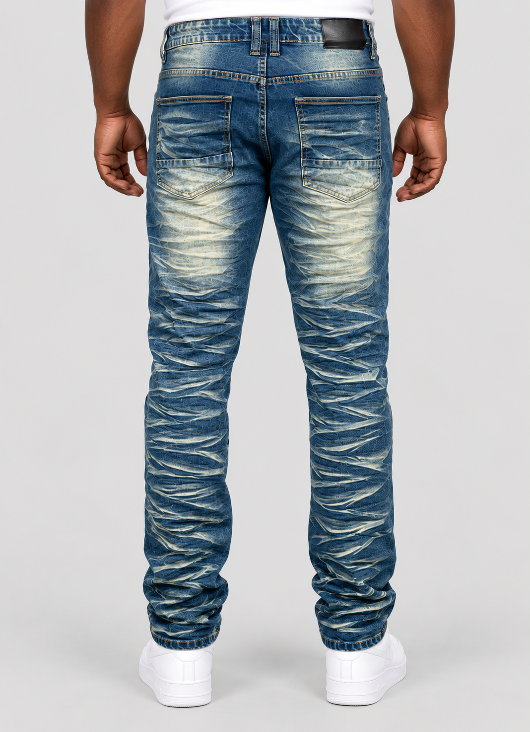 B&T Slim-Fit Distressed Jeans