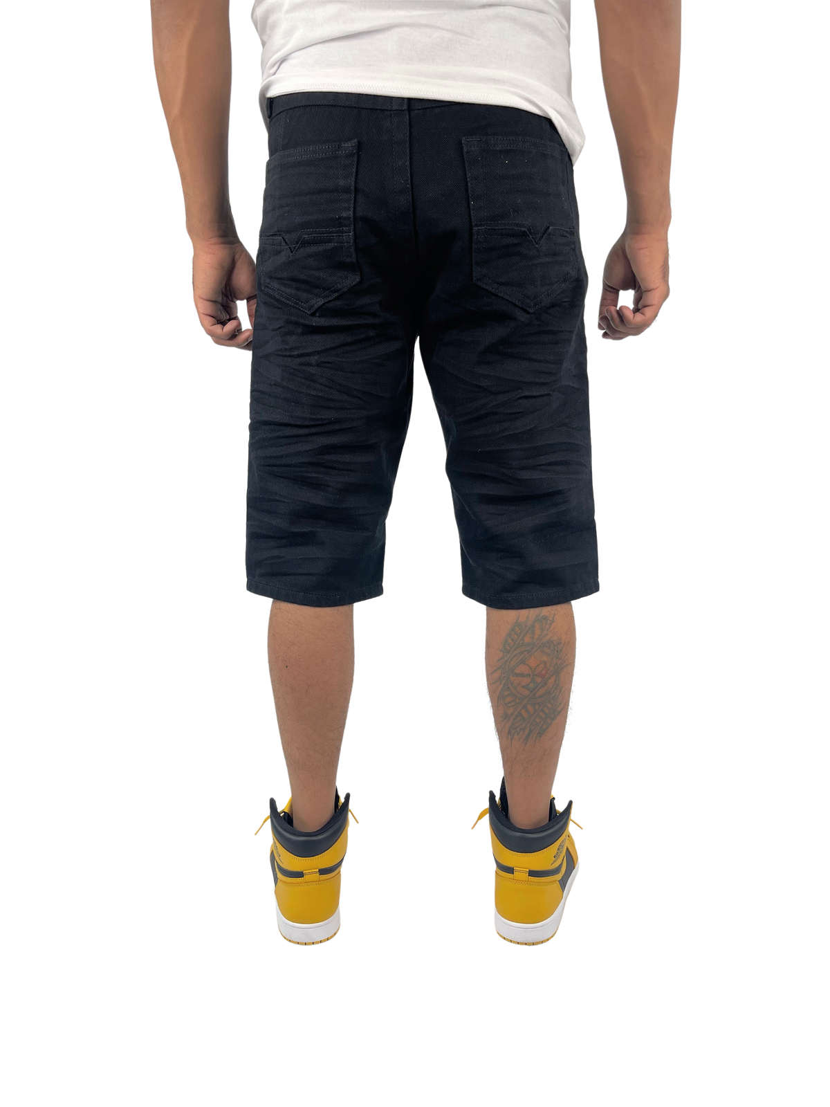 Distressed Solid Twill Shorts