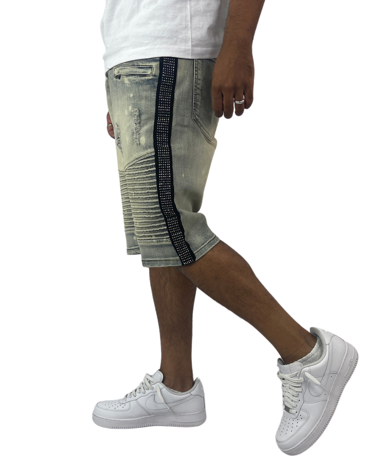 B&T Rhinestone Moto Short