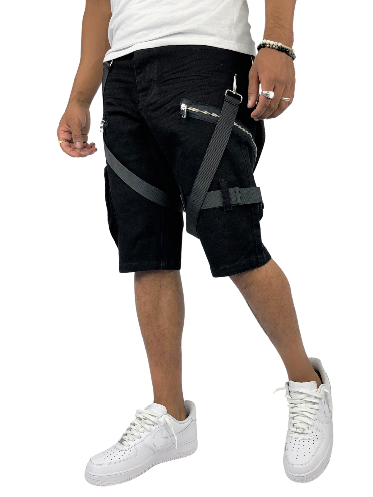 B&T Strap Cargo Shorts - Black/Black