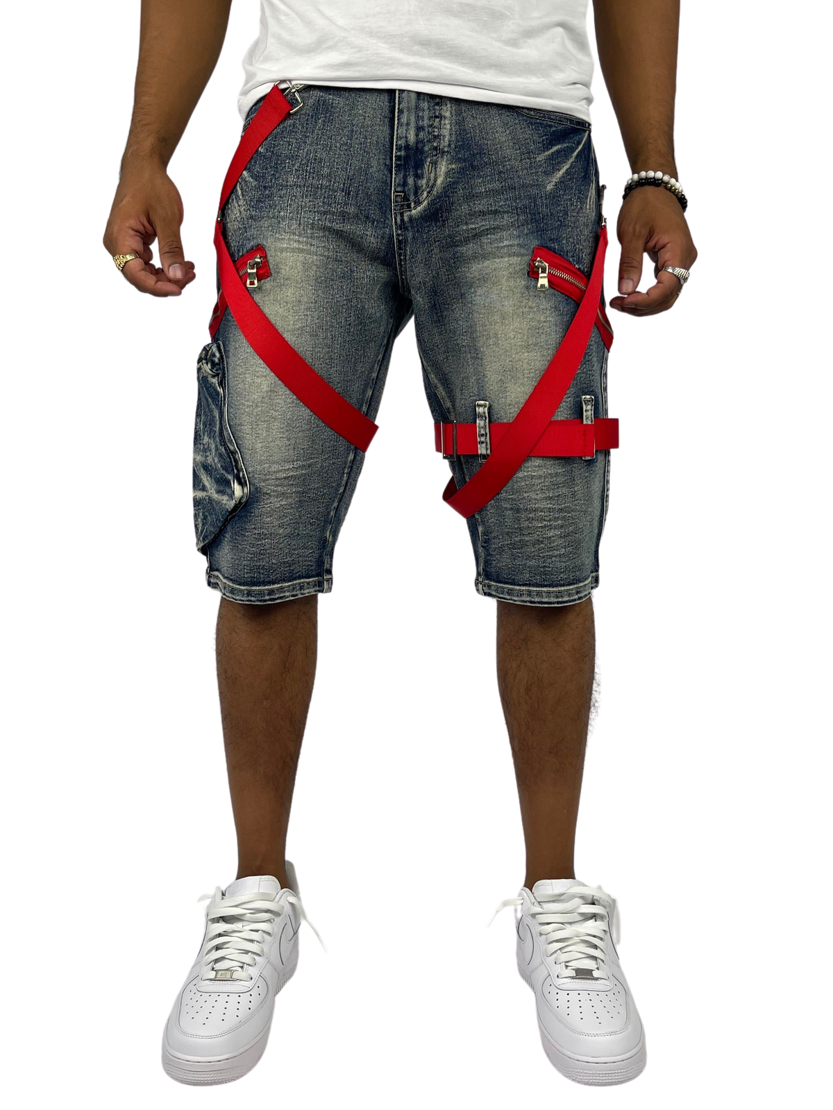 Strap Cargo Shorts - Dirt Wash/Red