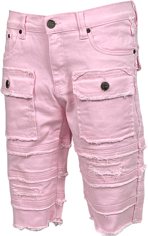 Frayed Shorts - Lt Pink