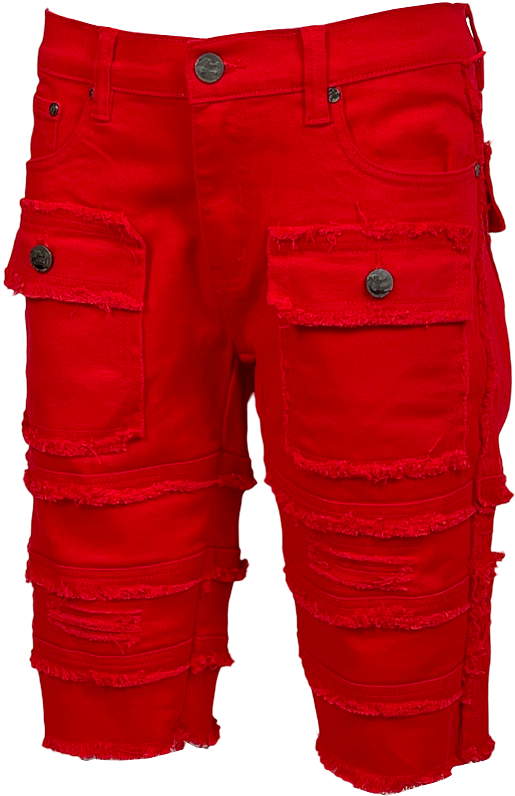 Frayed Shorts - Red