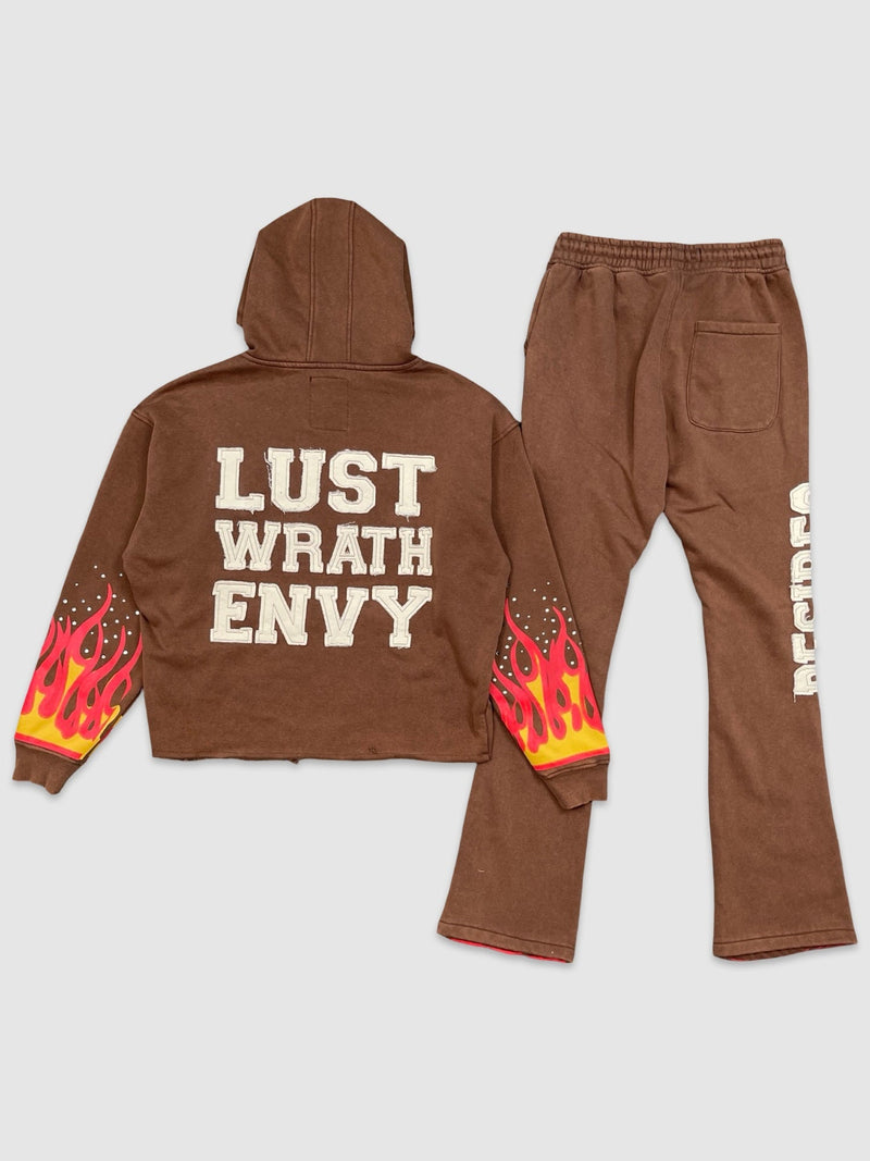Men's Desires Flame Fleece Hoodie & Stacked Pants Set — alternate view