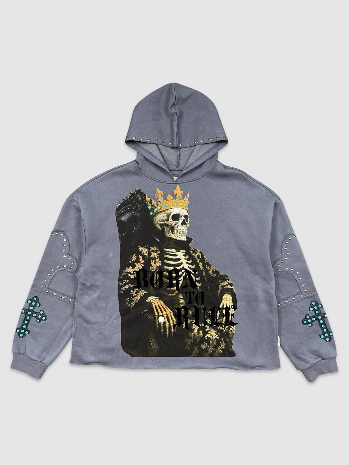 Skull King Stone Crop Hoodie, enlarged view