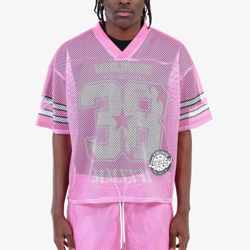 Oversize Mesh Athletics Crop Top - Pink