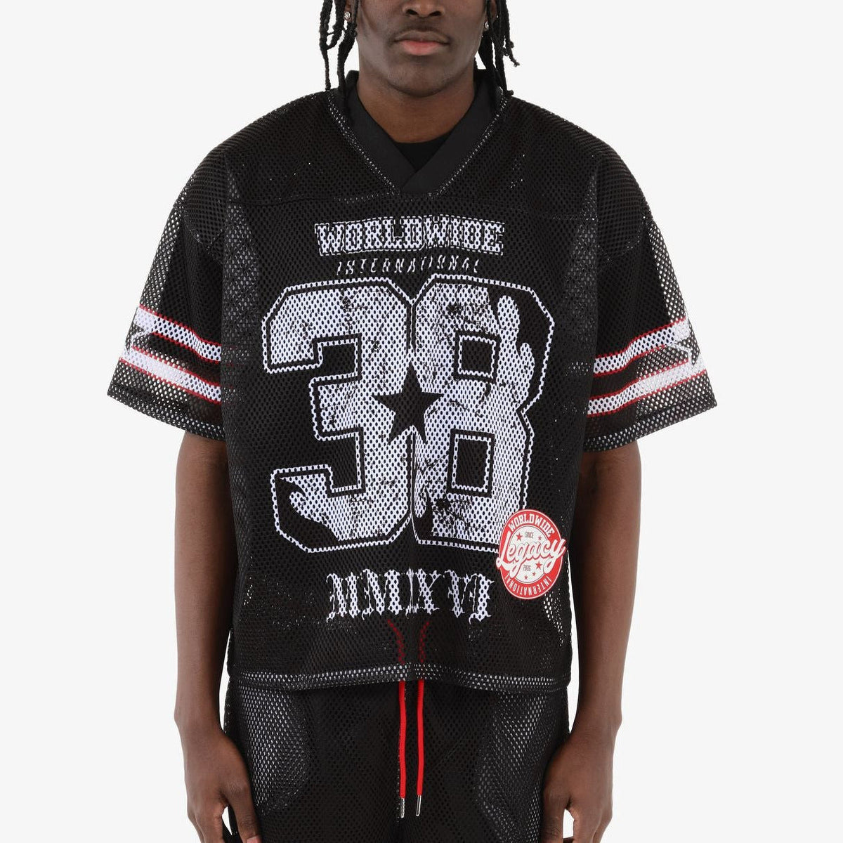 Oversize Mesh Athletics Crop Top - Black