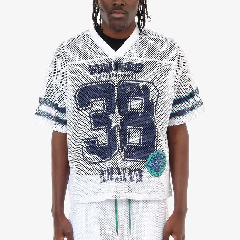 Men's Oversized Mesh Athletics 38 Football Jersey Crop Top — alternate view