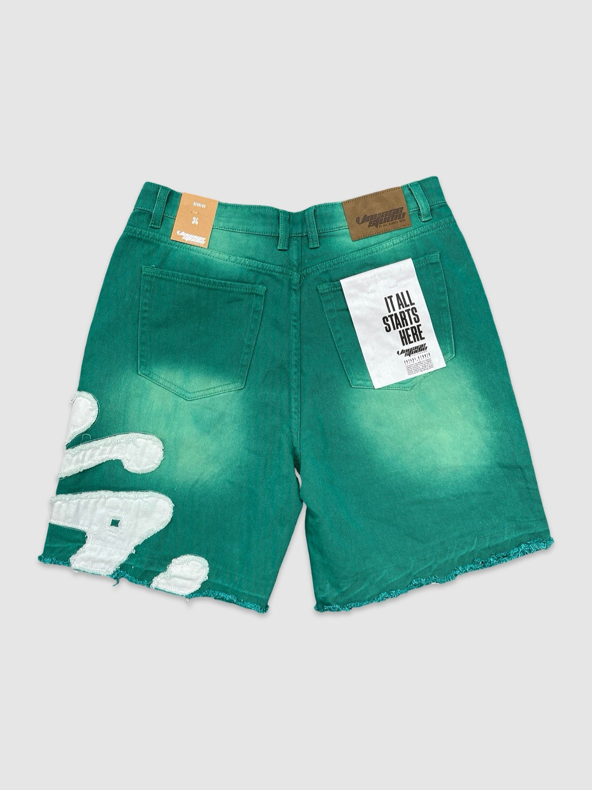 Vanity Stone & Emb Jean Shorts
