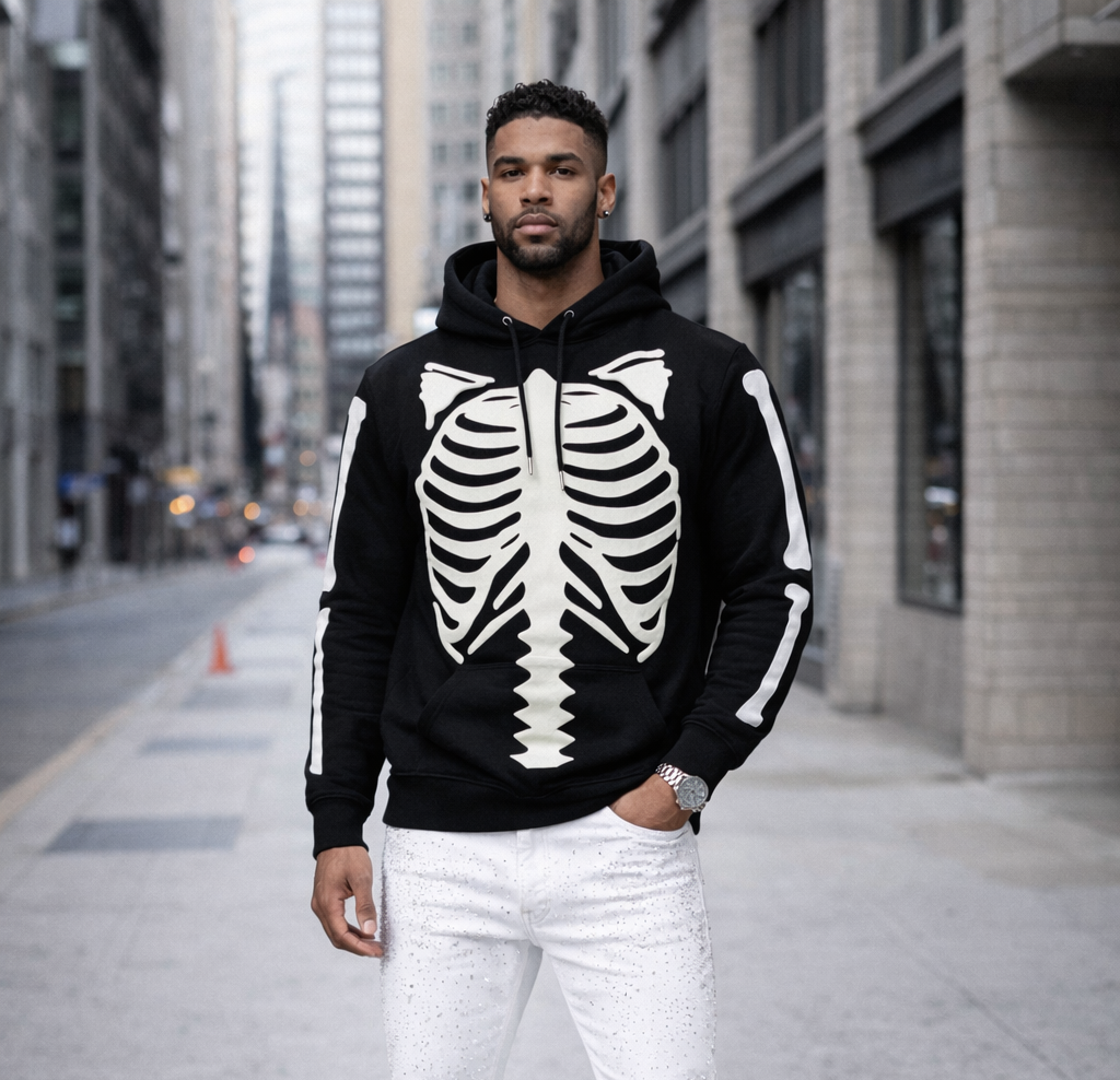 Ribcage Puff Print Fleece Hoodie