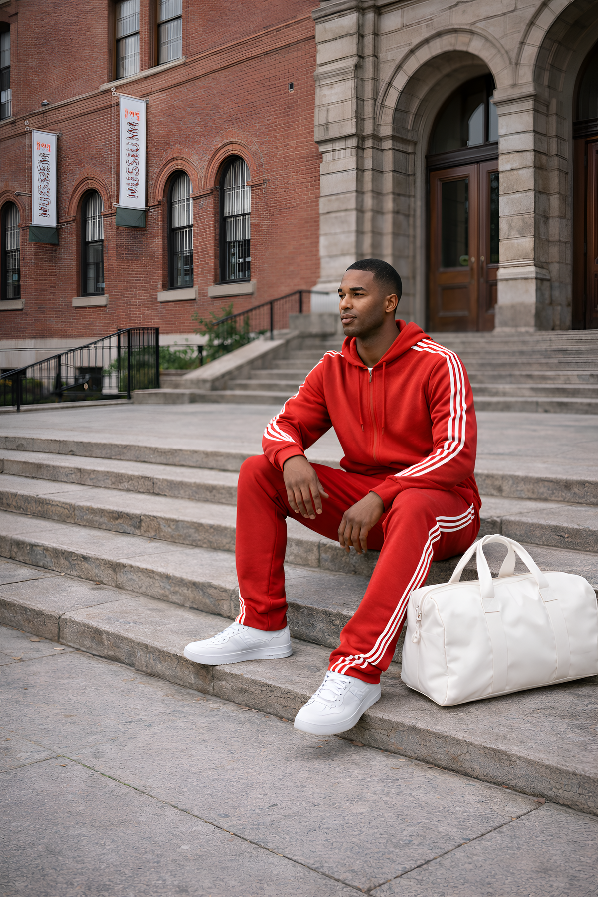 Stripe Fleece Hoody