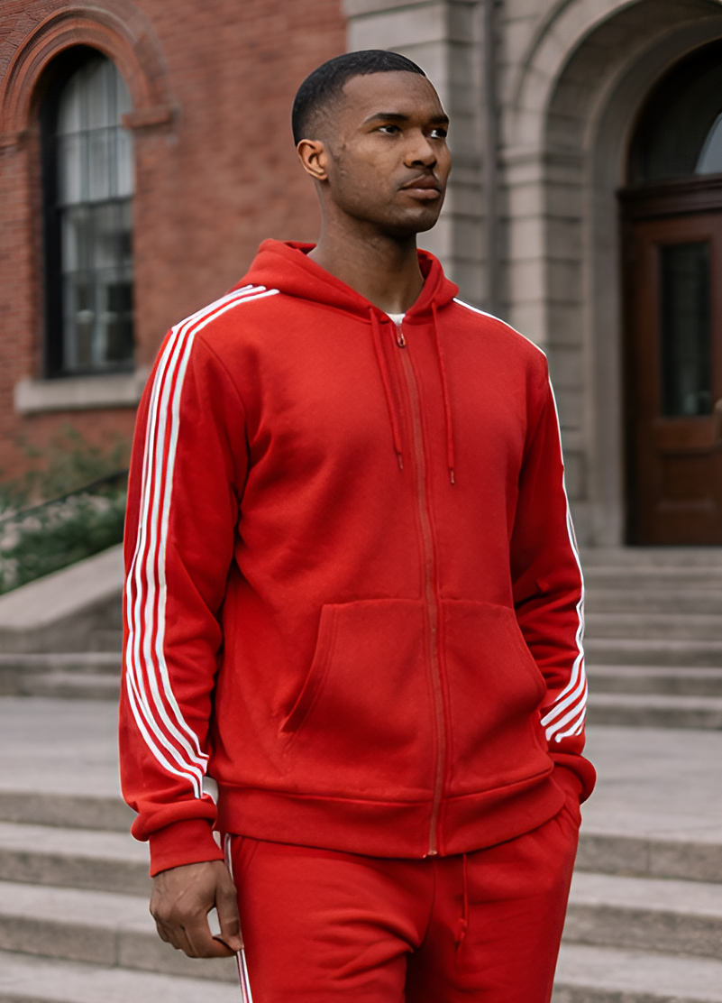 Stripe Fleece Hoody