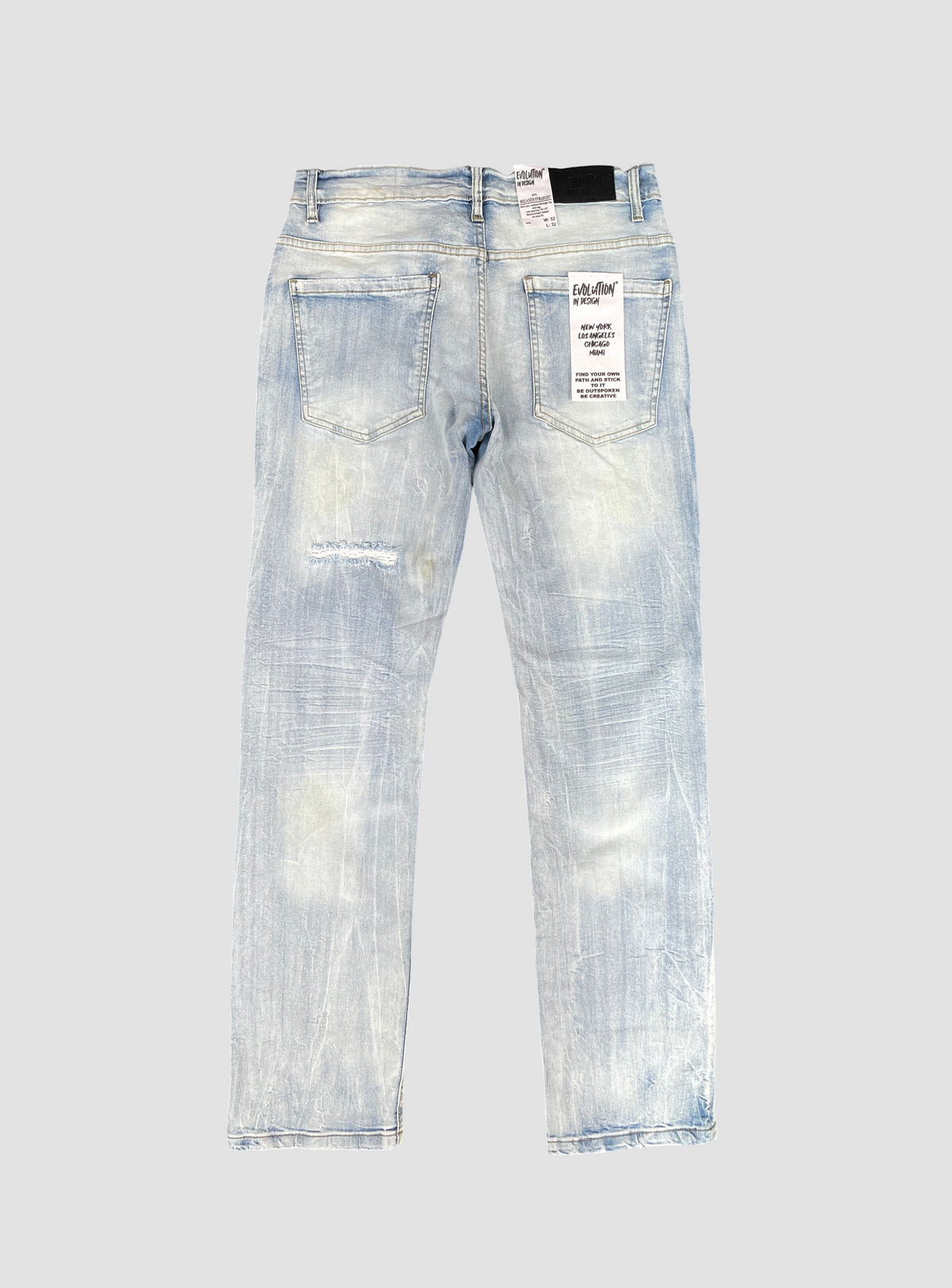 Distressed Straight Fit Jeans