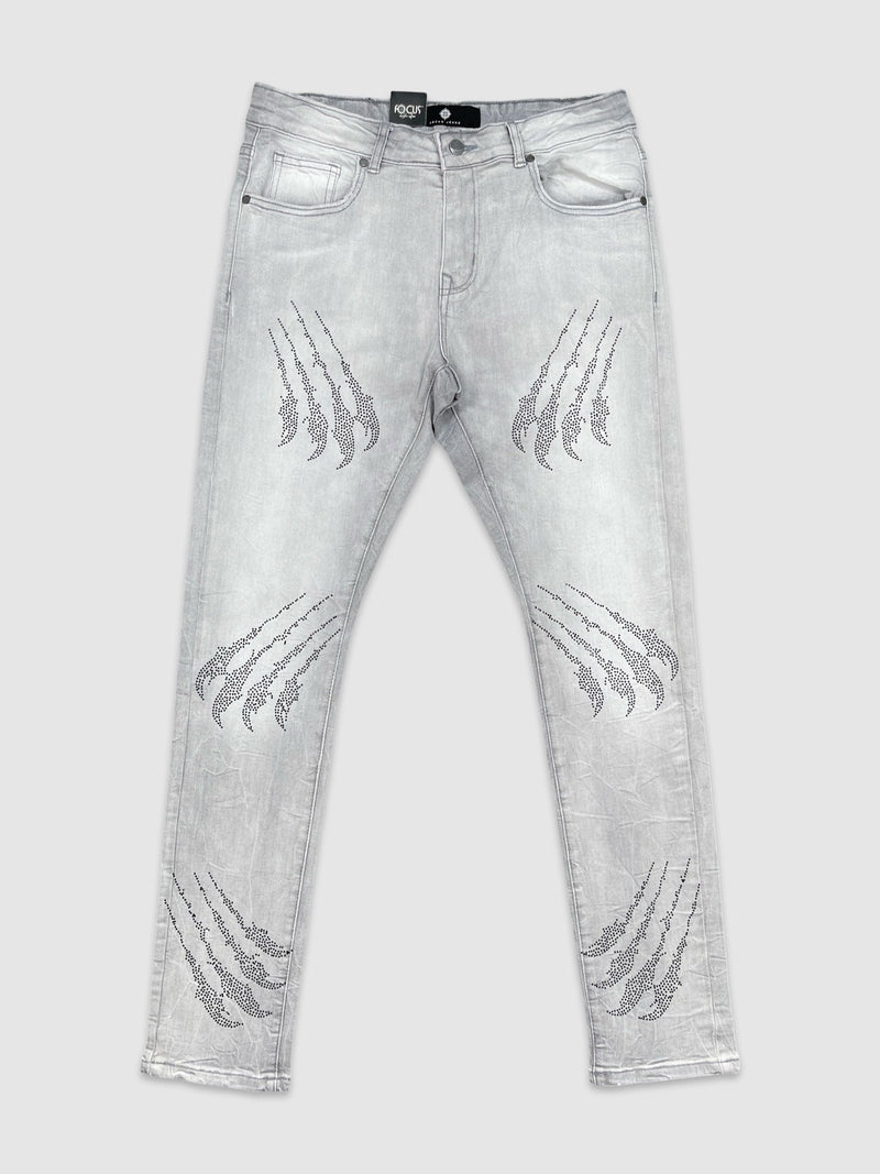 Claw Stone Slim Fit Denim - Lt Grey