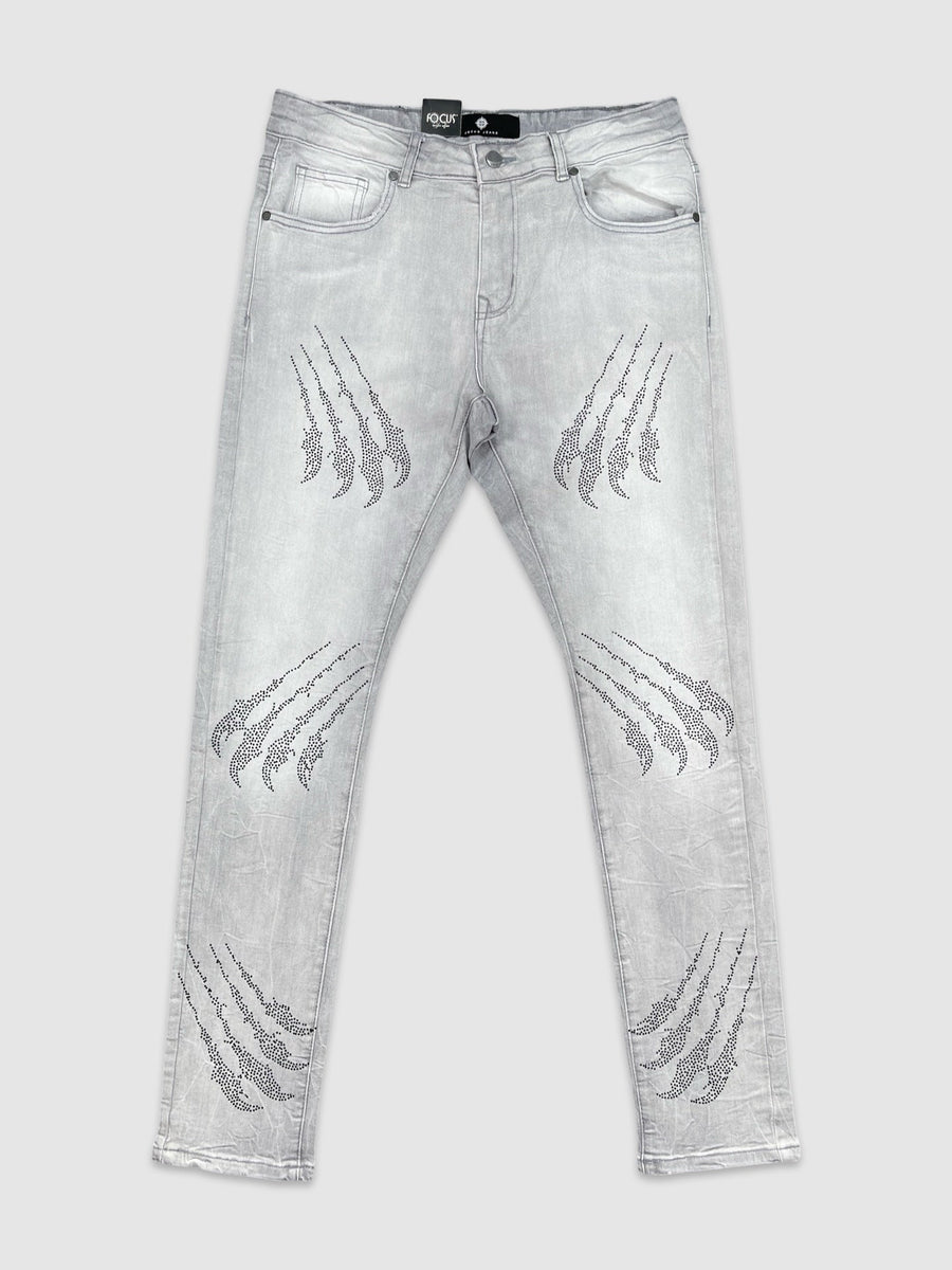 Claw Stone Slim Fit Denim - Lt Grey