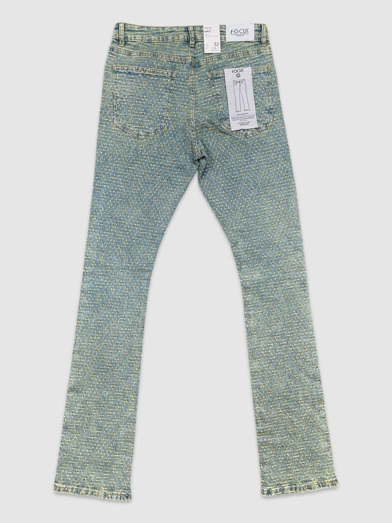 Men's Rhinestone Stud Stacked Jeans — alternate view