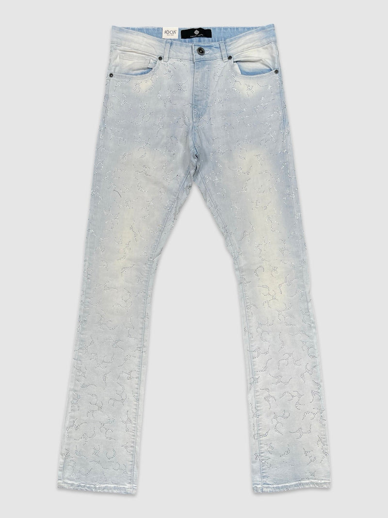Men's All-Over Rhinestone Stacked Flare Jeans — alternate view