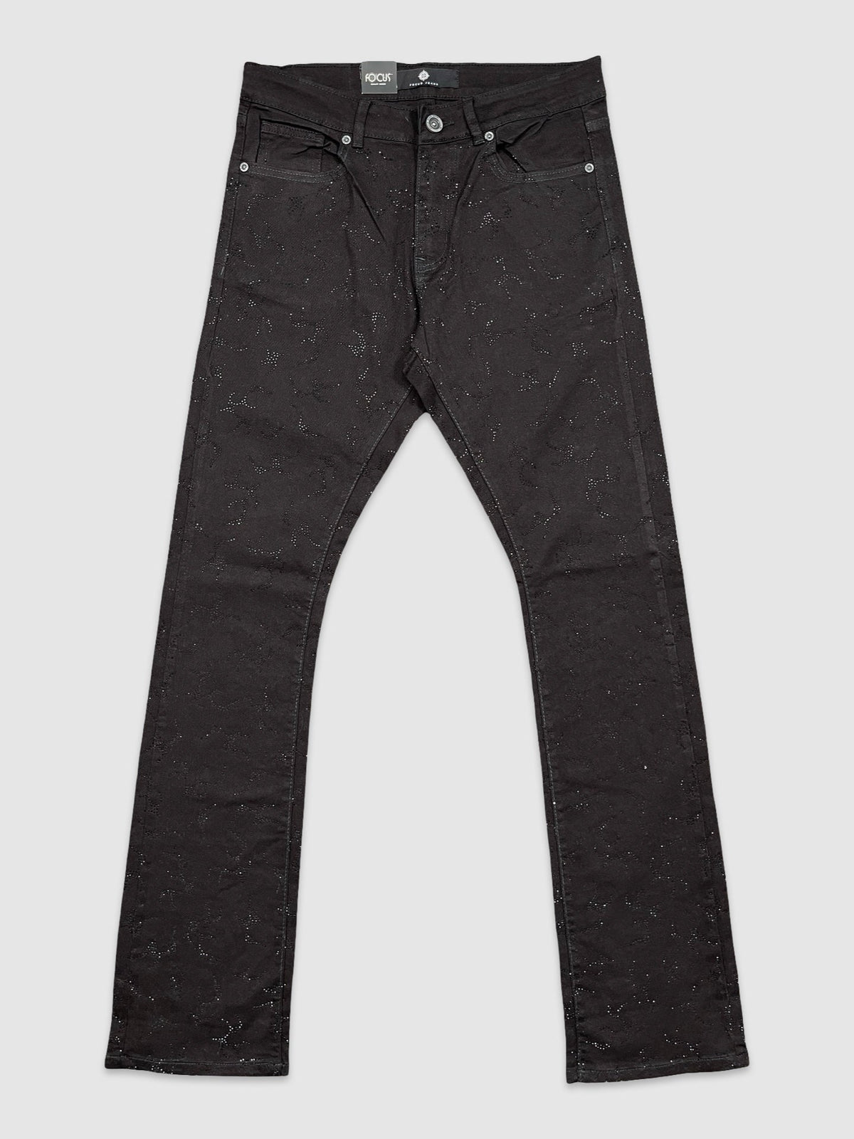 All Over R.Stone Stack Denim - Jet Black