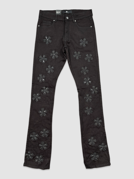 Crystal Semisacred Stack Denim - Jet Black
