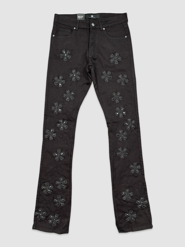 Crystal Semisacred Stack Denim - Jet Black