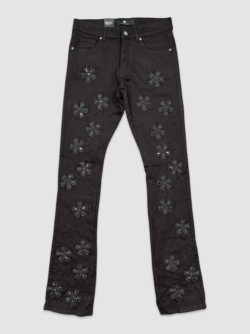 Crystal Semisacred Stack Denim - Jet Black