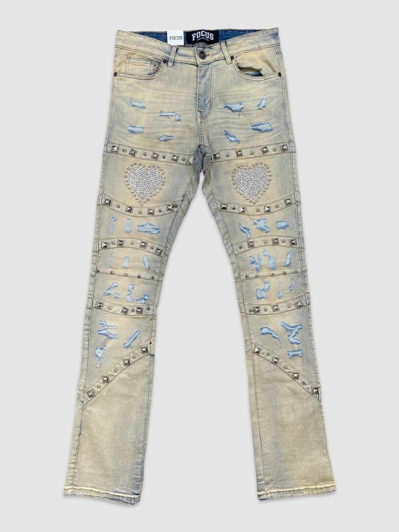 Men's Heart Breaker Studded Stacked Jeans — alternate view