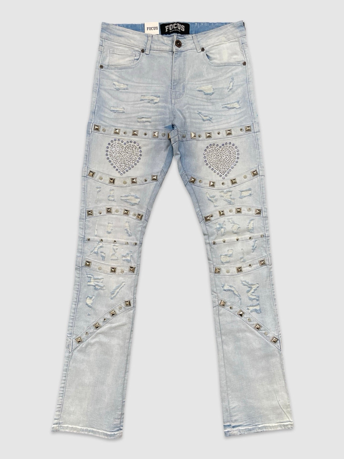 Studded Heart Breaker Stacked Denim, enlarged view