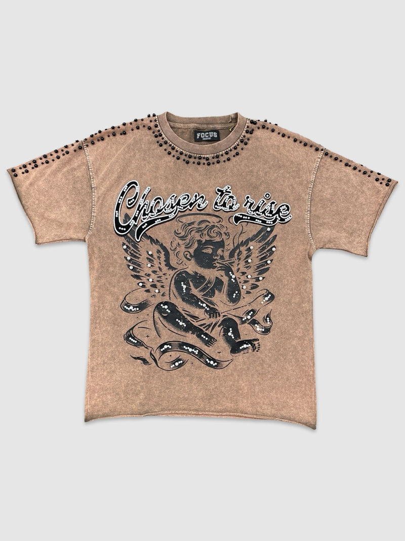 Men's Angel Rhinestone Garment Dye Crop Tee — alternate view