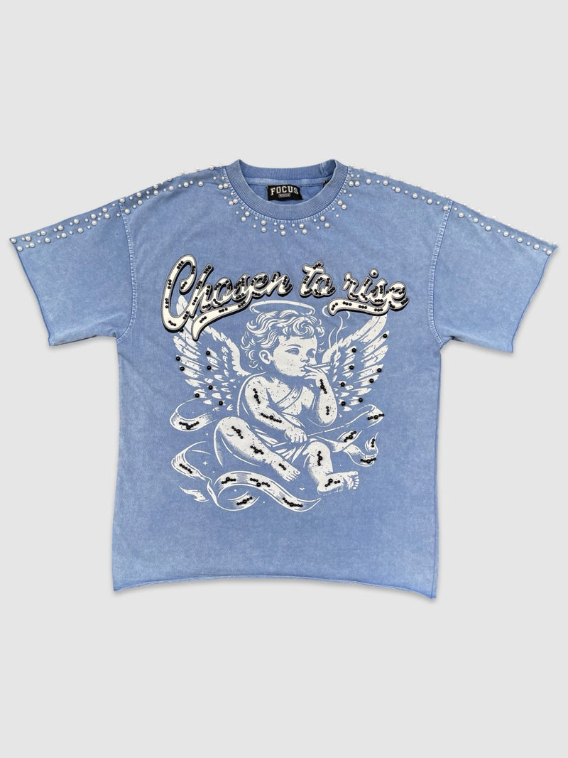 Angel Garment Dye Crop Tee - Sky